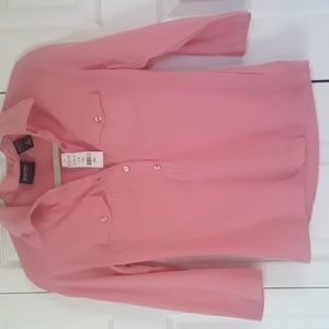 NWT New York & Company Stretch Pink 3/4 Sleeve Top - Size S